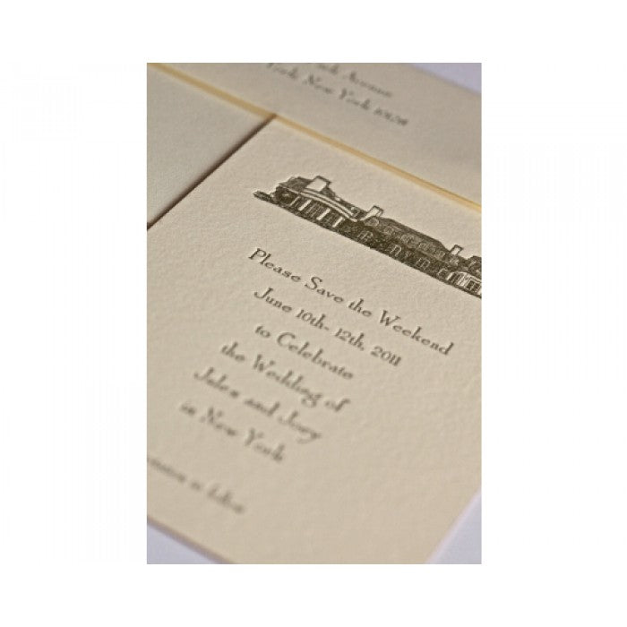 grand building save the date card