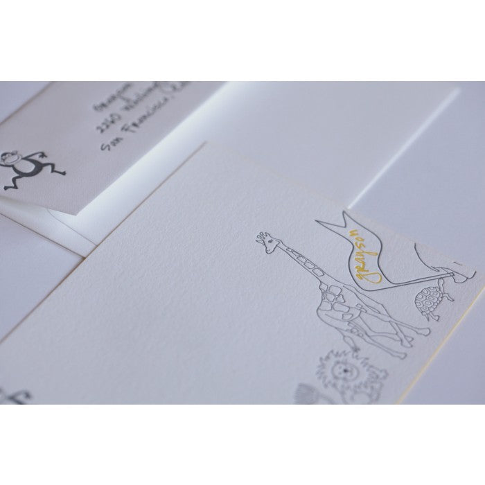 grayson monkey parade kid's stationery