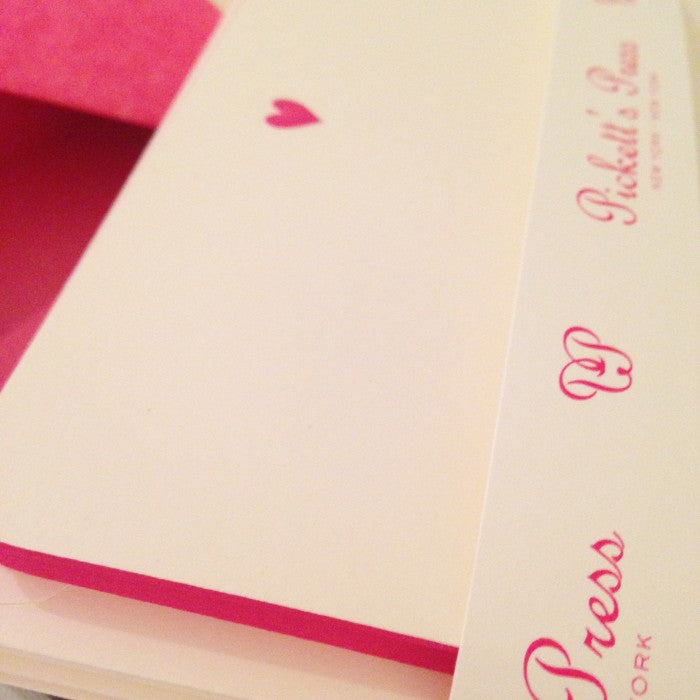 engraved heart note cards