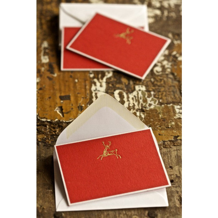 engraved holiday deer enclosures cards