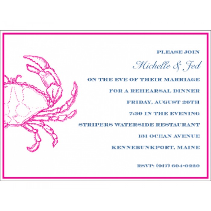 michelle & jed rehersal dinner card