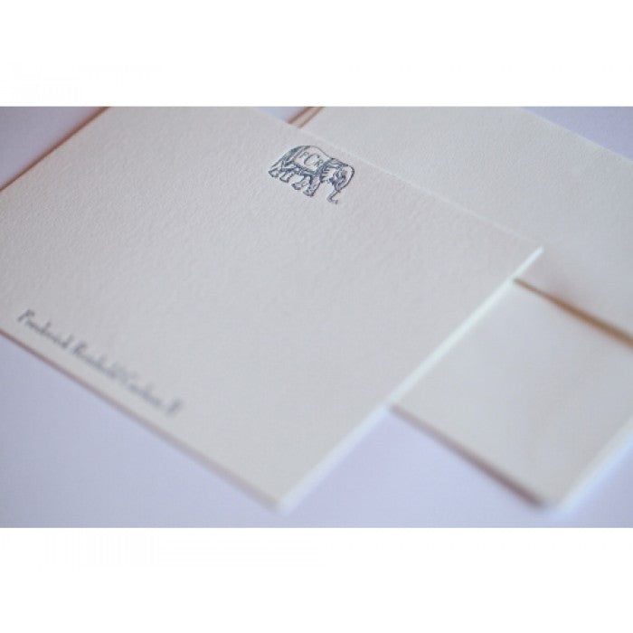 monogram elephant kid's stationery