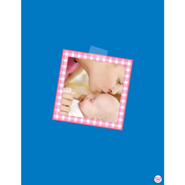 flat print baby announcement - patchwork quilt pink