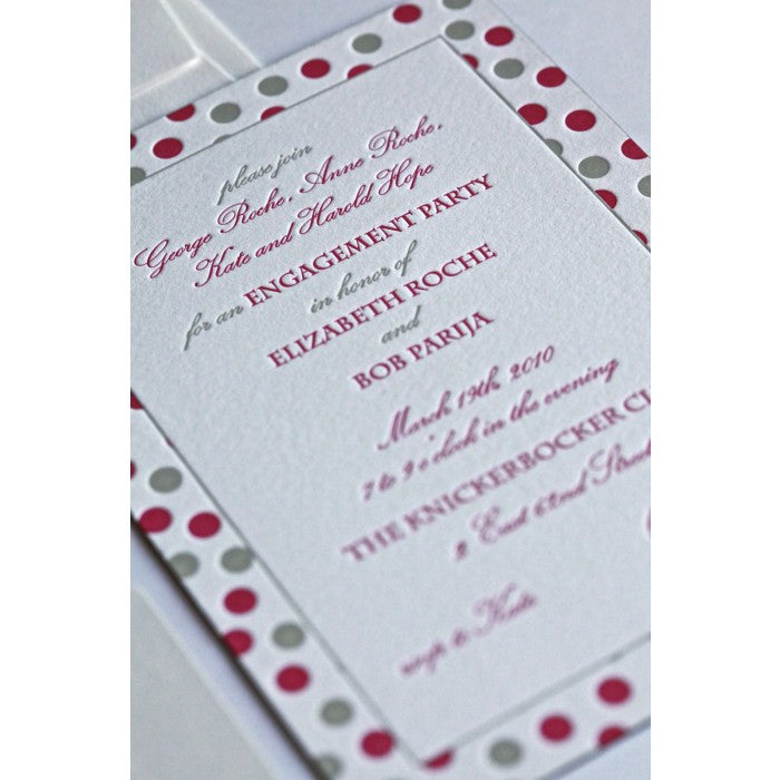 pink and gray invitation card