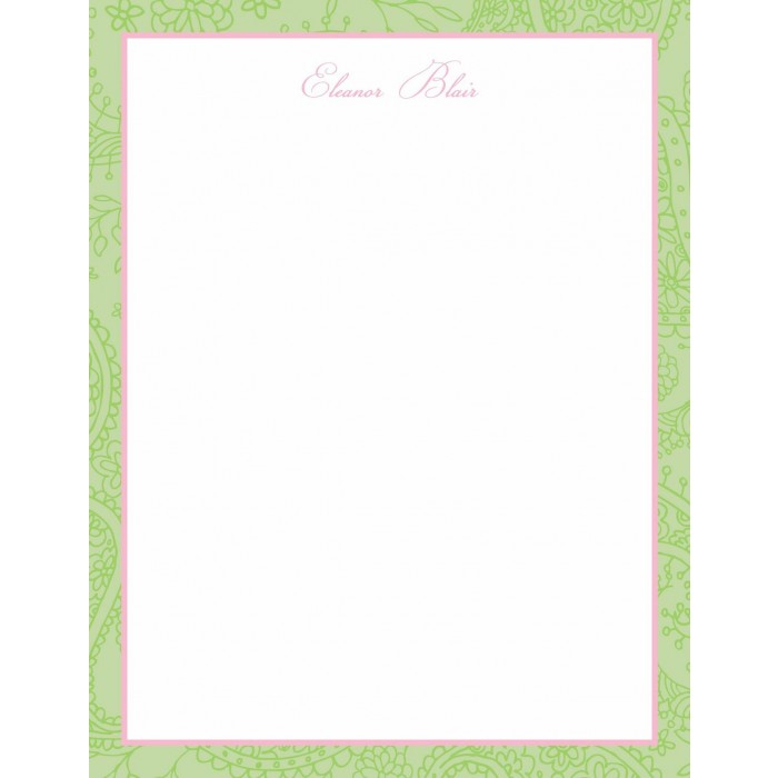 flat print baby announcement - pretty paisley pink
