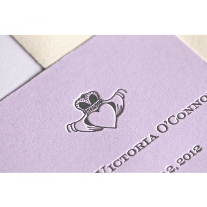 letterpress heart baby announcement - adare