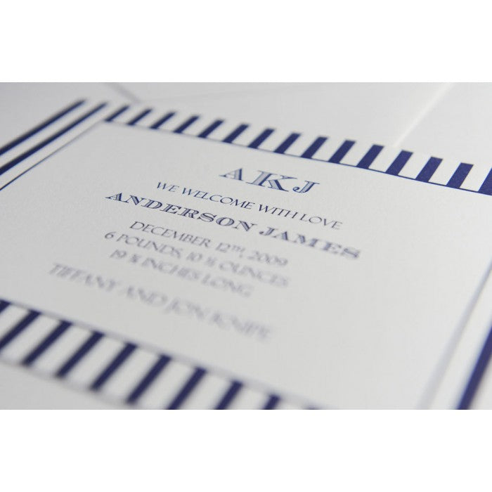 letterpress baby announcement - anderson