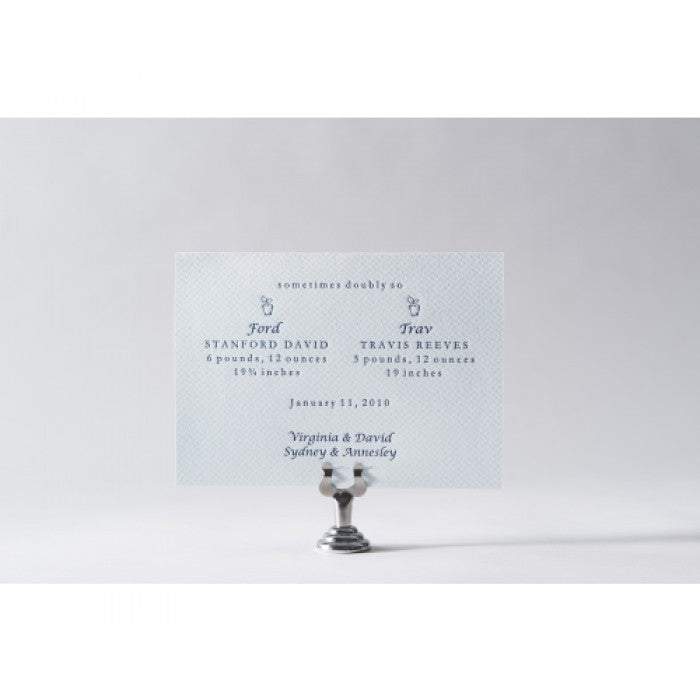 letterpress baby announcement - apple