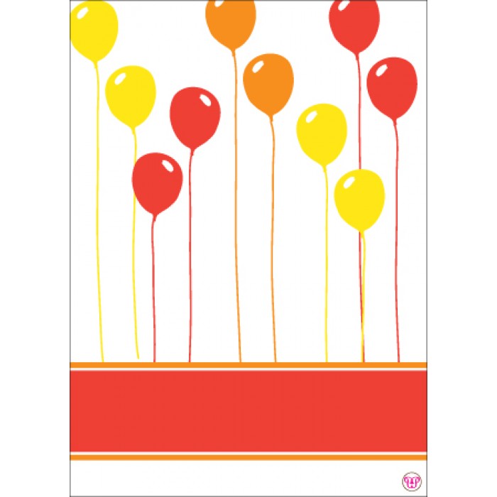 kid's parties invitations - big day balloons red