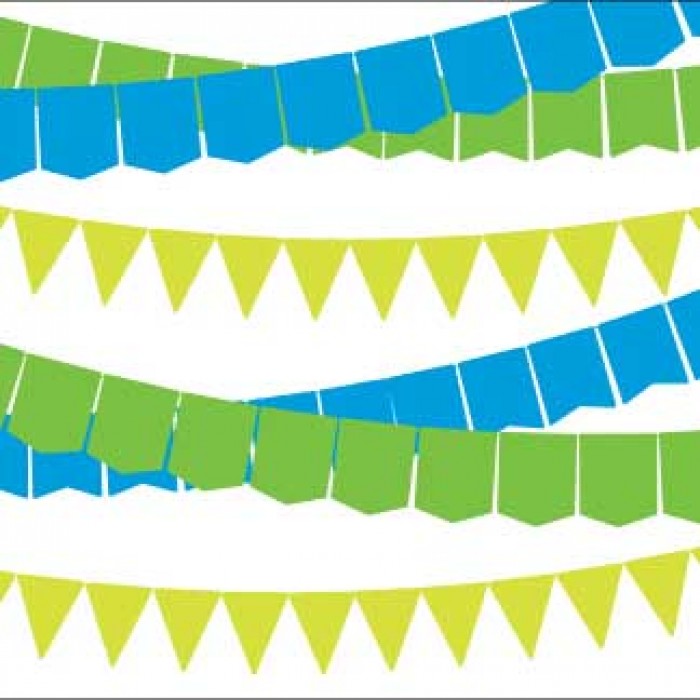 kid's parties invitations - banner year green