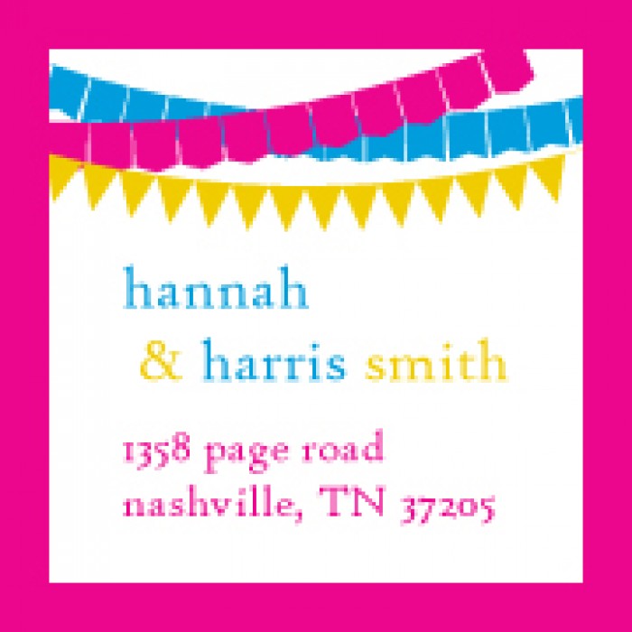 kid's parties invitations - banner year pink