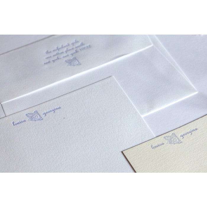 butterfly baby stationery