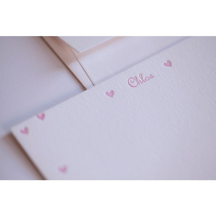 chloe heart baby stationery