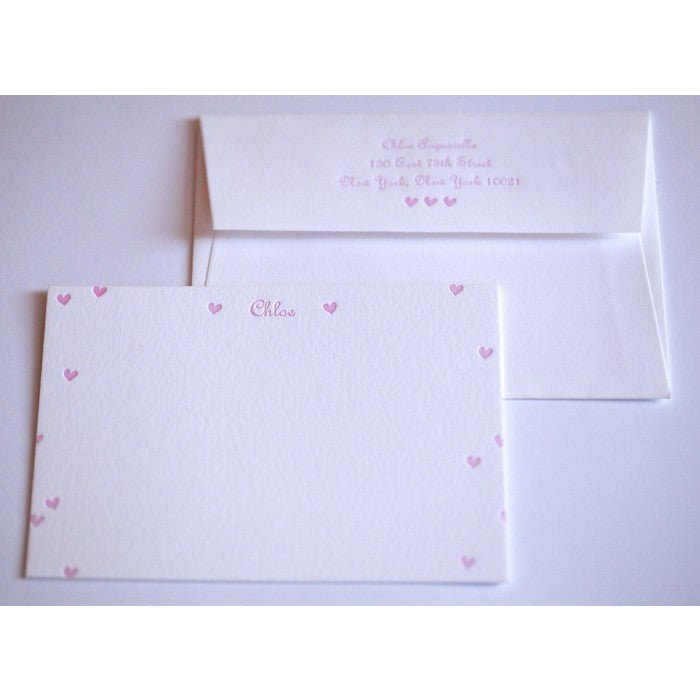 chloe heart baby stationery
