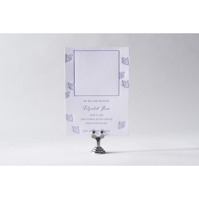 letterpress butterfly baby announcement - jane