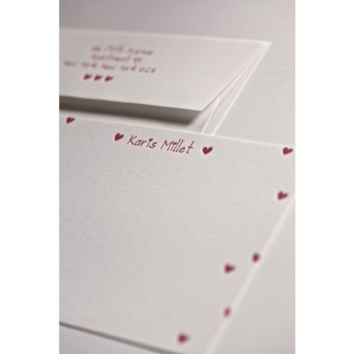 karis hearts baby stationery