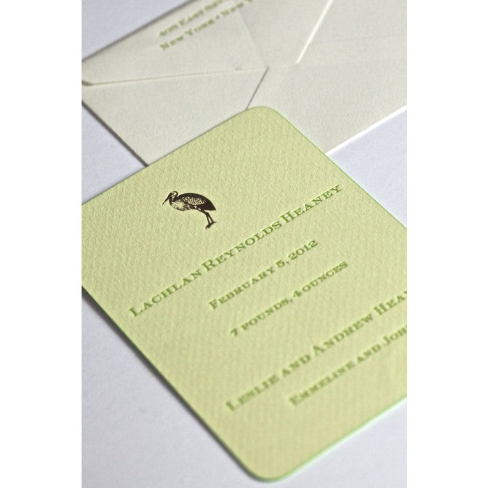 letterpress baby announcement - lachlan