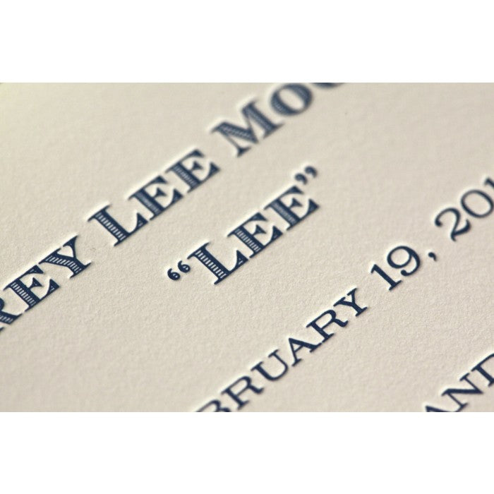 letterpress baby announcement - lee