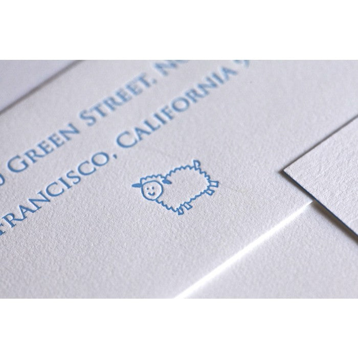 letterpress sheep baby announcement - marco