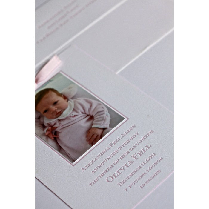 letterpress baby announcement - olivia