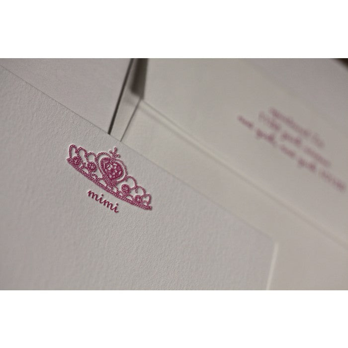 princess crown kid's stationery
