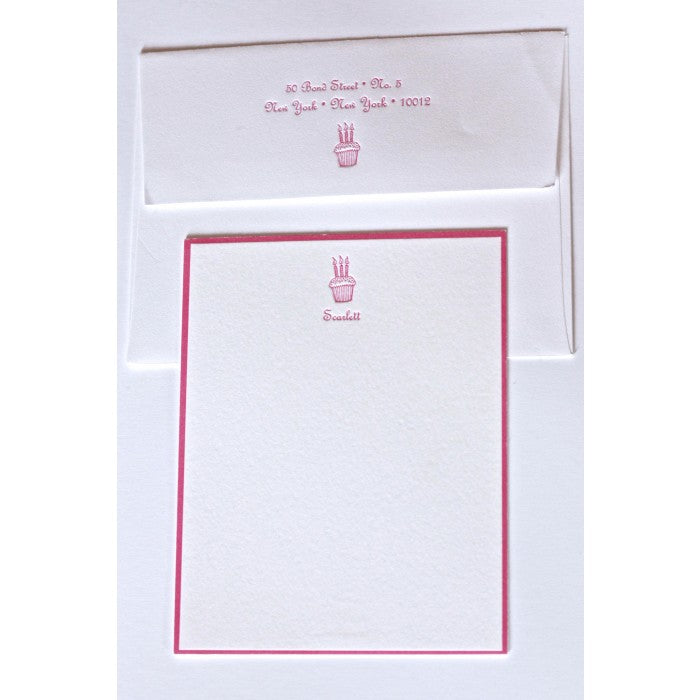 scarlett cup cake kid's stationery