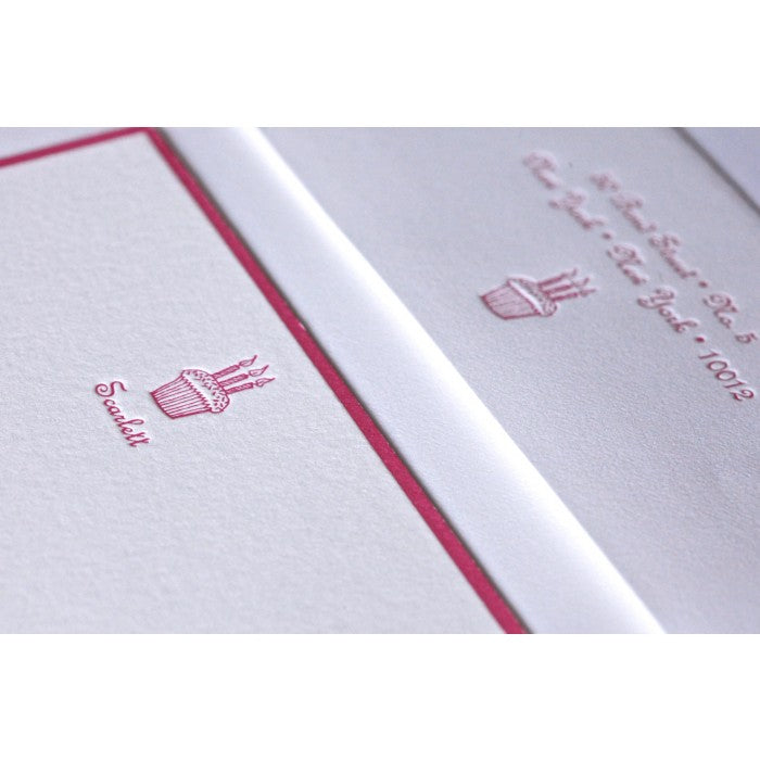 scarlett cup cake kid's stationery