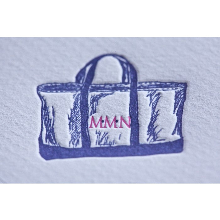 letterpress bag baby announcement - tote