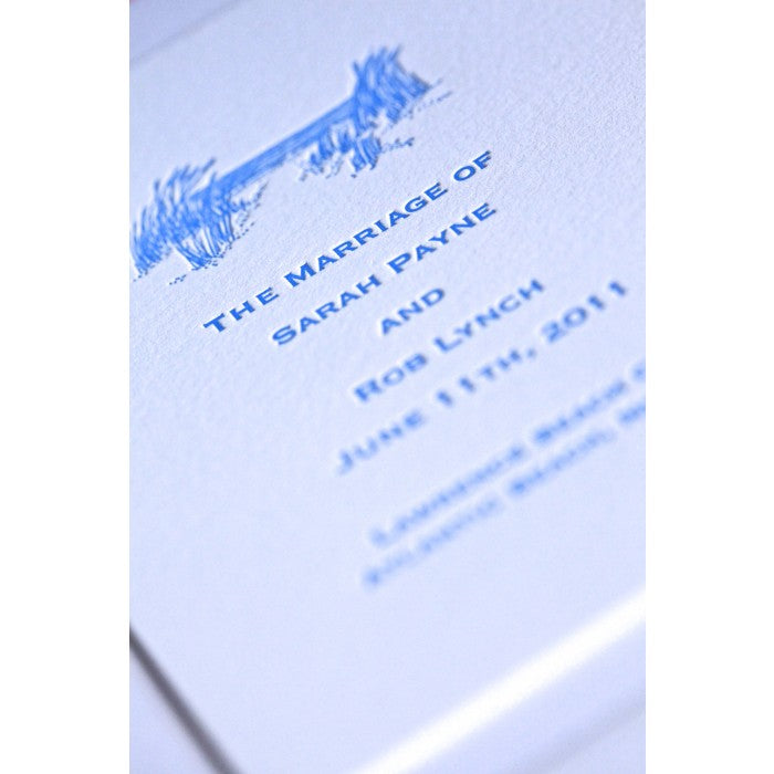 sarah & rob ceremony program card