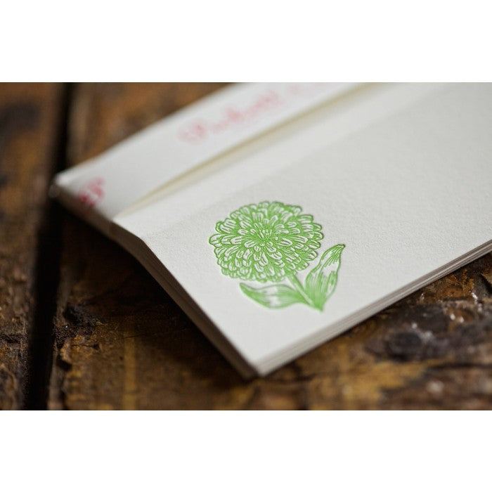 spring zinnia folded place cards