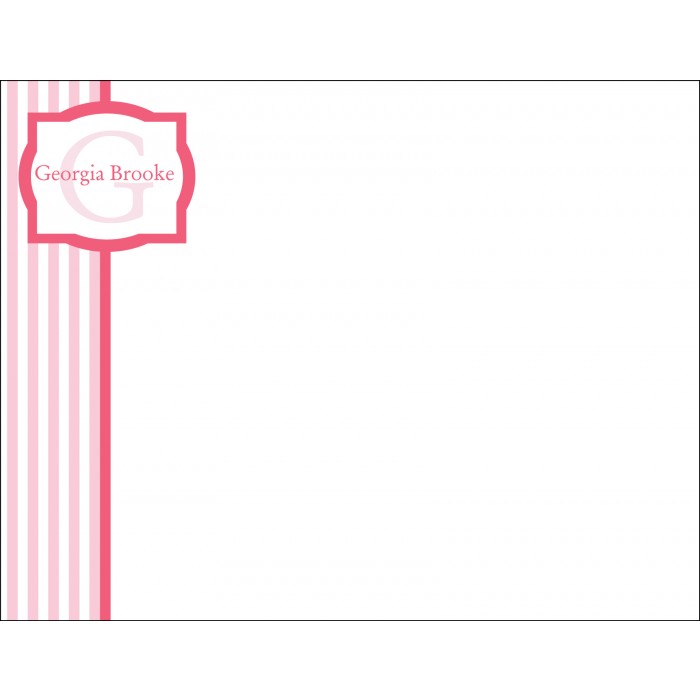 flat print baby announcement - sweet stripes pink