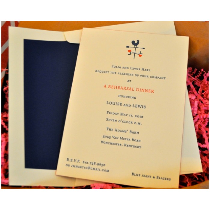 weather vane rehearsal dinner invitation