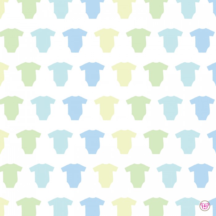 flat print baby announcement - wee onesie blue