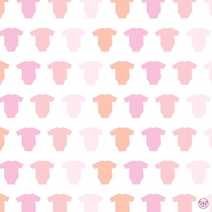 flat print baby announcement - wee onesie pink