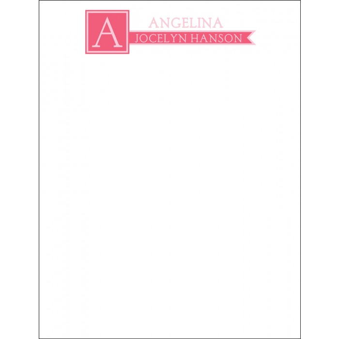 flat print baby announcement - window panes pink