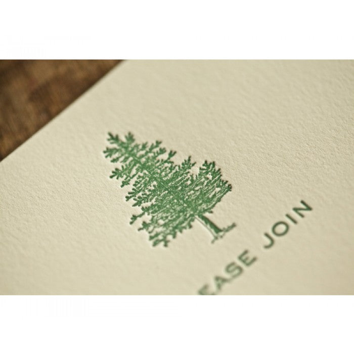 winter pine fill in invitations