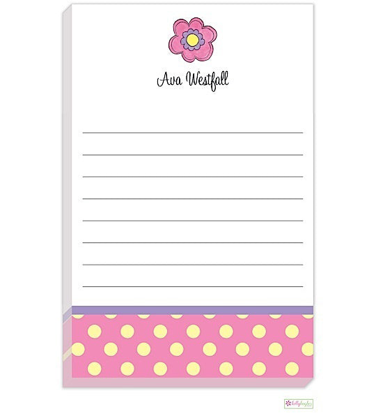 personalized - pink daisy notepad