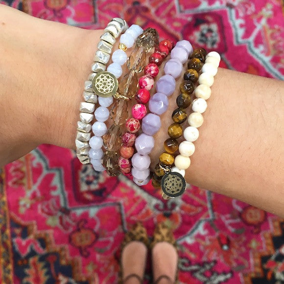 Customize Your Charm- Pink Jasper Classic Charm Bracelet