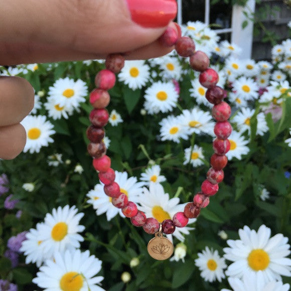 Customize Your Charm- Pink Jasper Classic Charm Bracelet