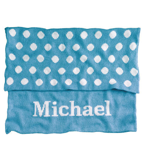 polka dot name blanket