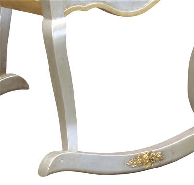 silver gold cradle with applique moulding and caning