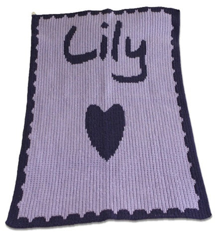 single heart and scalloped edge stroller blanket