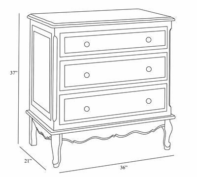 french chest (two color finish), floret knobs