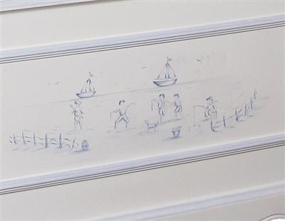 vintage toy chest (seashore toile)
