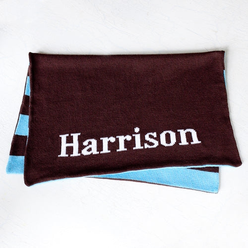 wide stripe personalized baby blanket