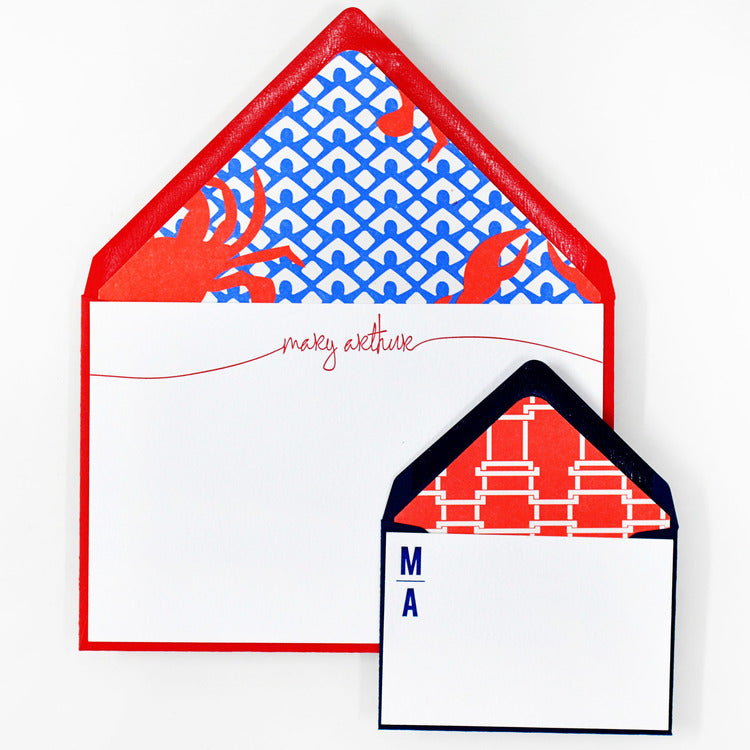 letterpressed notes and enclosures