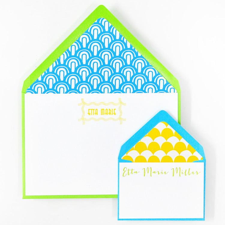 letterpressed notes and enclosures