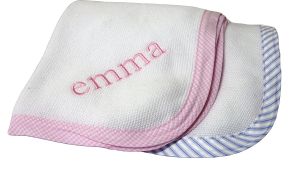 lined hooded cotton white sweater (baby blue gingham lining)