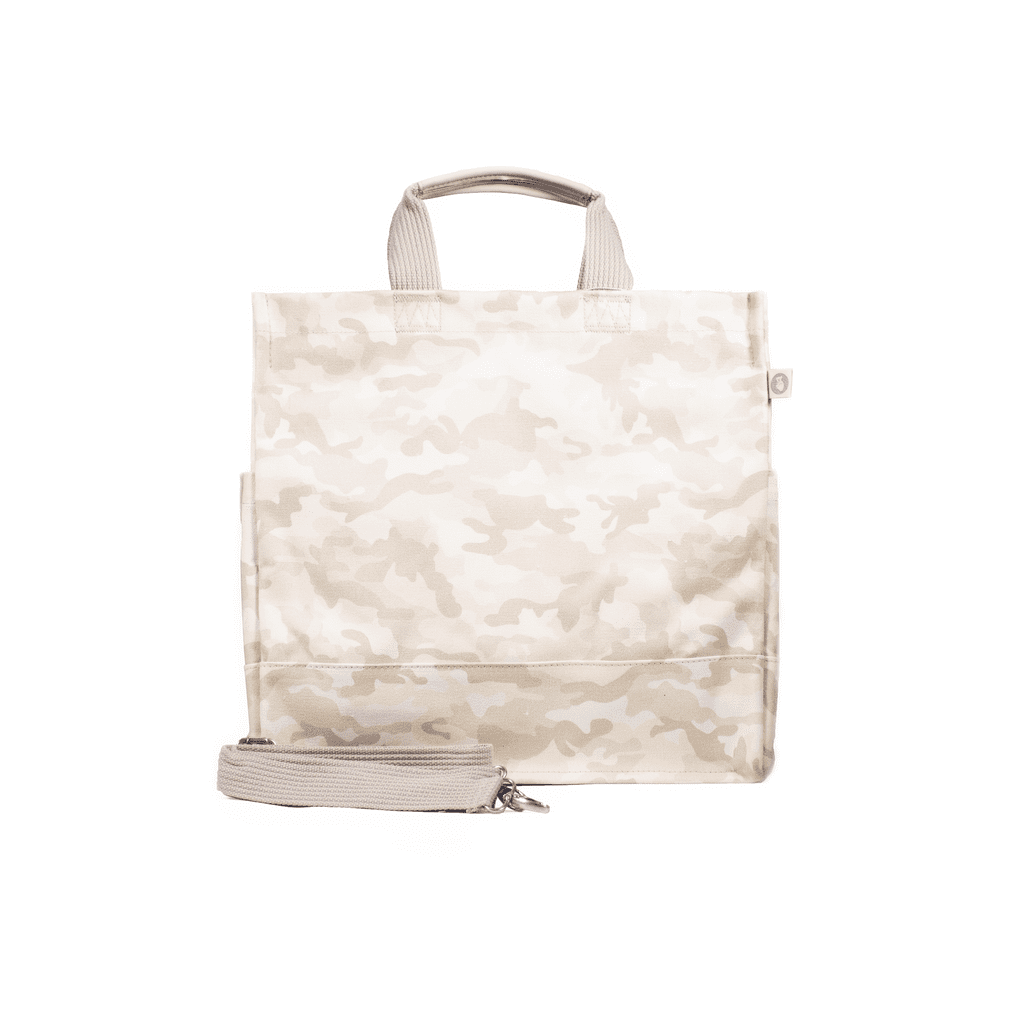luxe NS camo tote with black handles