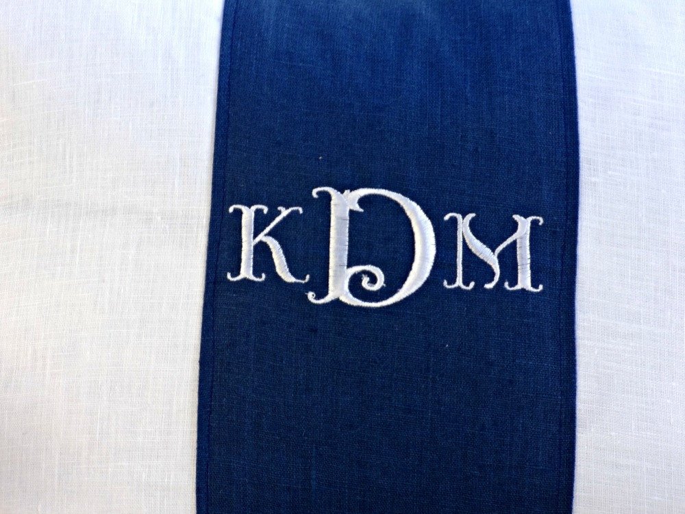 monogram block personalized pillow